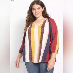 Lane Bryant Split Neck 3/4 Sleeve Pop over top SOLD OUT❣️